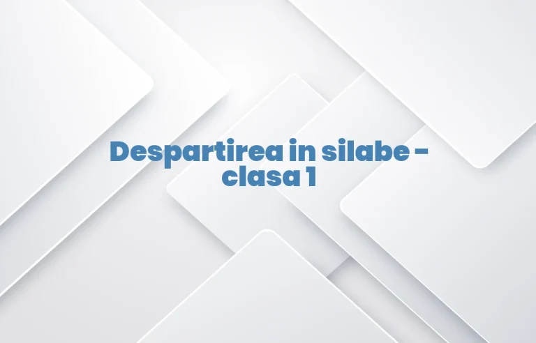 despartirea in silabe clasa 1