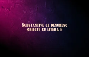 substantive ce denumesc obiecte cu litera e