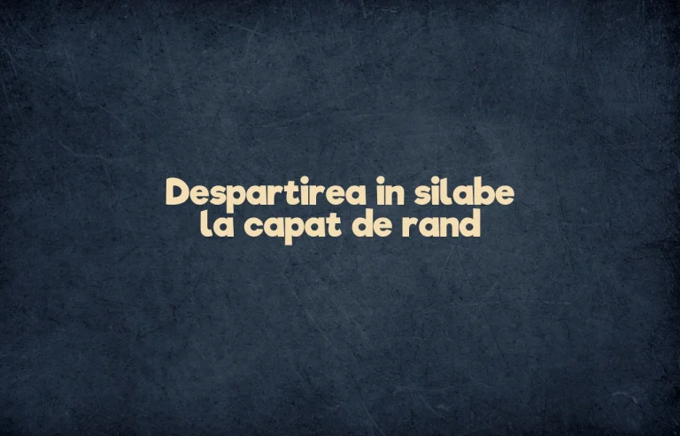 despartirea in silabe la capat de rand