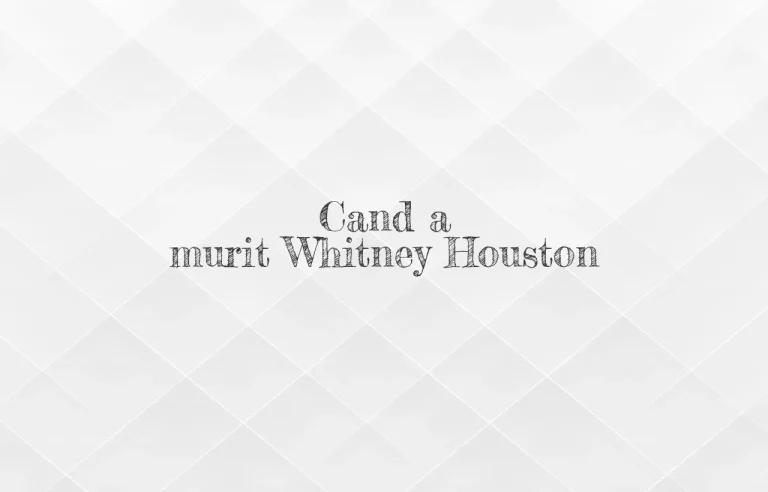 cand a murit whitney houston