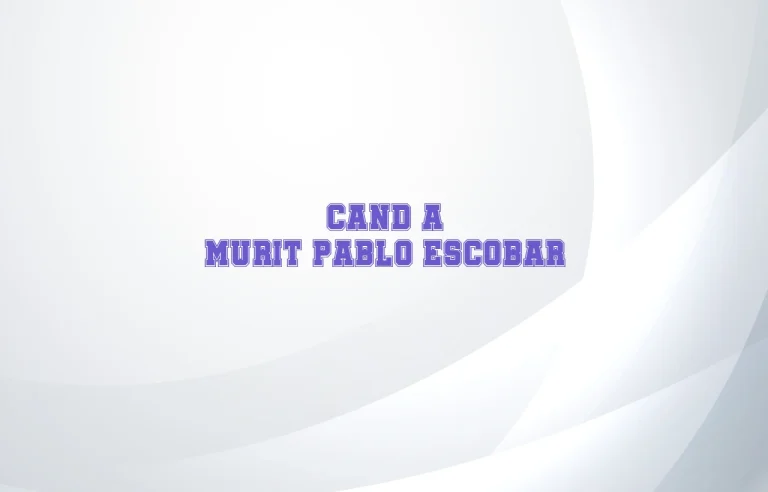 cand a murit pablo escobar